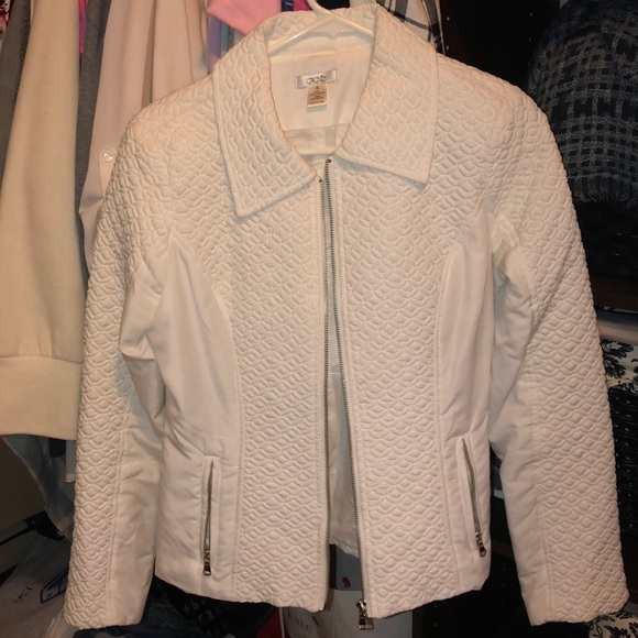 Cache White Quilted Jacket Size Small - Picture 1 of 7